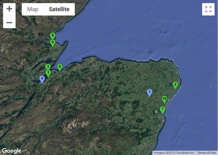 Scottish Highlands & Aberdeen Map