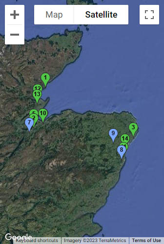 Scottish Highlands & Aberdeen Map